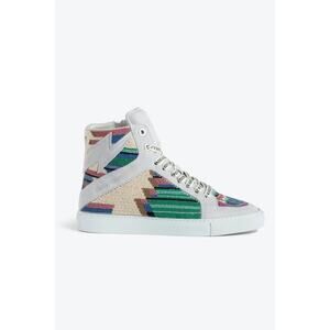 Zadig & Voltaire ZV1747 High Flash Folk Sneakers with Beading SZ 10/EU 41